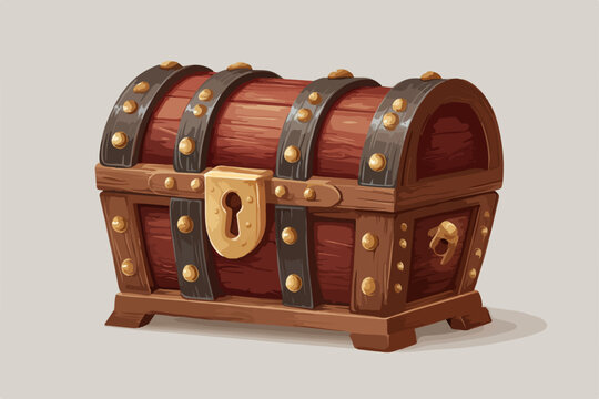 Scrigno antico in legno con serratura dorata, simbolo di tesori nascosti e avventura.