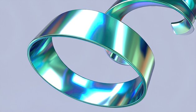 Liquid Chrome Ribbon S-Curve Abstract Background - Powered by Adobe