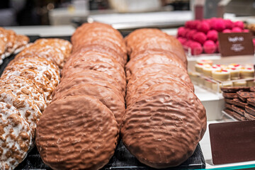 Chocolate cakes with various kinds of nuts