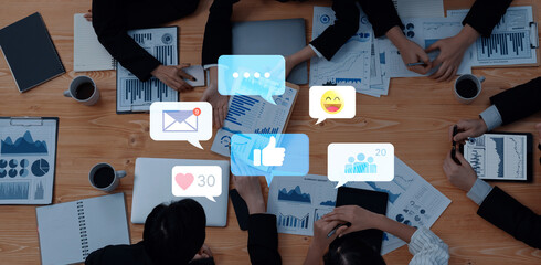 A collection of social media notifications representing user engagement. These alerts for likes,...