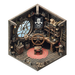 3D Isometric Pirate Room 