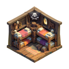3D Isometric Pirate Room 