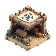 3D Isometric Pirate Room 