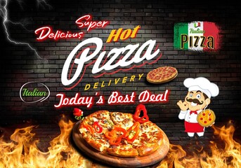 Deliciously hot pizza with vibrant toppings, perfect for a "today's best deal" promotion.