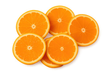 Fresh orange fruit slices providing vitamin c and healthy nutrition on transparent background