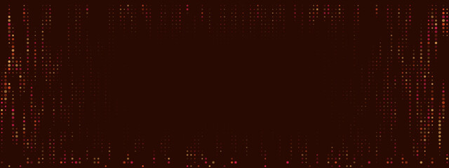 Abstract dark red background with digital pixel dot pattern forming a textured frame; modern technology data concept