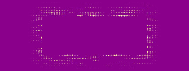 Abstract digital dotted frame on a vibrant purple background, creating a modern and technological design element for various creative projects.