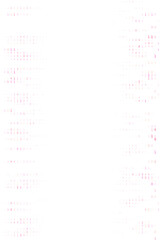 Abstract digital background with scattered binary code in vibrant pink and purple hues, representing data, technology, programming, and a futuristic matrix effect.