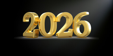 Golden 2026 New Year Celebration Design Element Ready for Your Creative Vision, Ideal for Festive Greetings and Innovative Marketing Campaigns