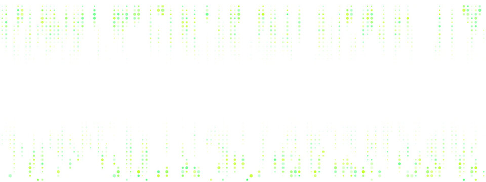 Abstract digital data stream background with glowing green and yellow dots on a transparent background, representing technology, futuristic concepts, and data visualization.