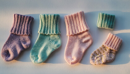 Colorful Array of Newborn Socks Pastel Hues and Soft Knits for Babies