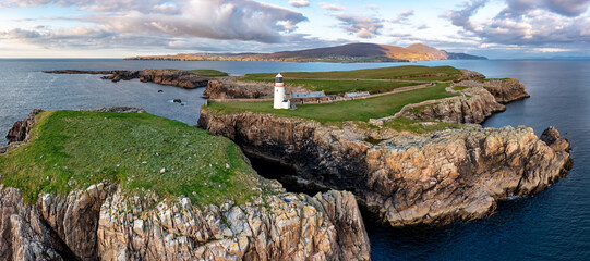 Aerial view of Rathlin O'Birne island in County Donegal, Irleand