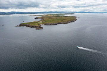 Aerial View of St John's Point Lighthouse in County Donegal, Ireland