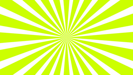 A vibrant lime green and white sunburst pattern with rays radiating from a central point.