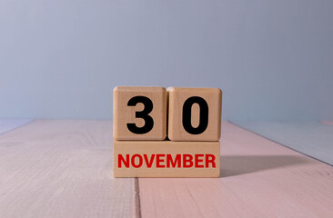 November 30 - from wooden blocks with letters, important