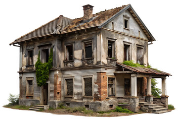 Dilapidated Abandoned Victorian House graphic design