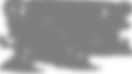 An abstract, blurred, and distorted grayscale shape resembling a map or landmass on a white background.