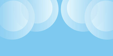 Abstract minimalist banner background, pastel colorful, blue and white gradations. Circle effect style geometric simple art