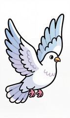Obraz premium e Cartoon White Dove Flying Gracefully