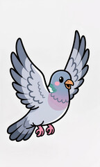 Obraz premium White Dove with Outstretched Wings on Clean Background