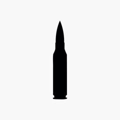 Single bullet silhouette vector illustration design on white background.