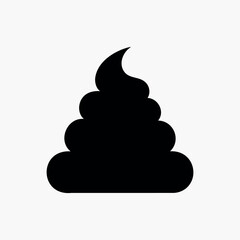 poo silhouette vector flat illustration on white background.
