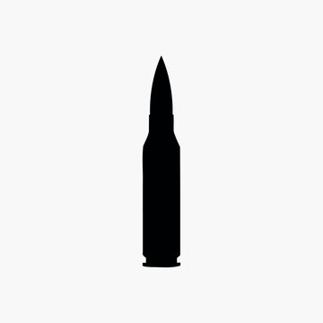 Single bullet silhouette vector illustration design on white background.