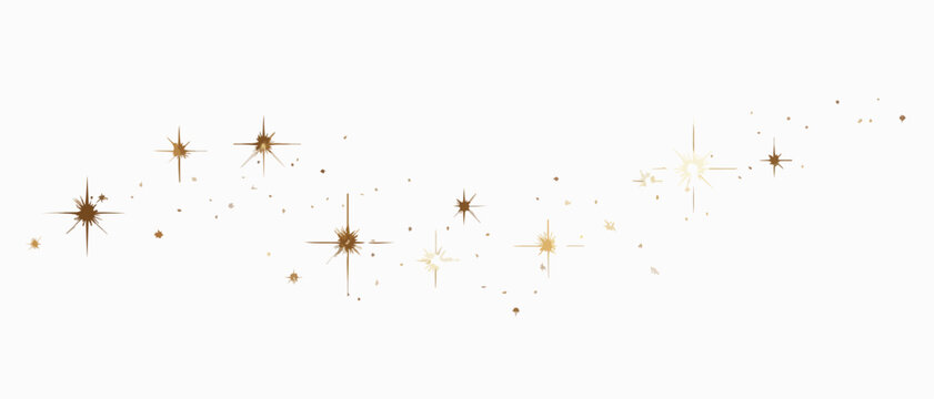 Vetor de brilho dourado com estrelas cintilantes e part&iacute;culas reluzentes, criando um efeito m&aacute;gico e festivo para designs elegantes.