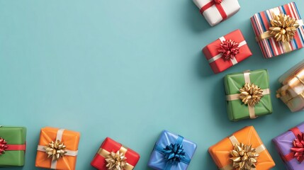 Long horizontal banner featuring gift boxes for Black Friday and Cyber Monday sales, suitable for website headers