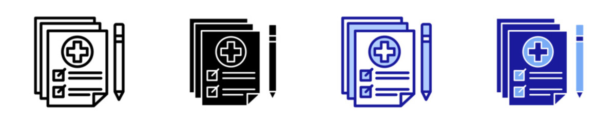 Health Check  Icon Set Multiple Style Collection
