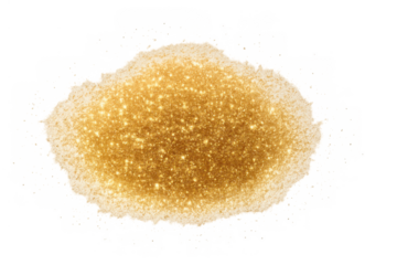 Golden glitter texture with vibrant sparkle and shimmering effect, creating a luxurious abstract background on transparent