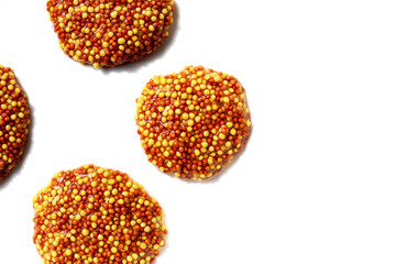 Wholegrain mustard seeds in brine