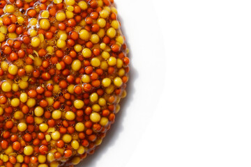 Wholegrain mustard seeds in brine