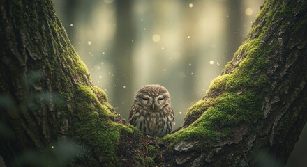 Sublime Nature Scene: Wild Animal Drowsily Enjoying the Warm Sun Rays and Bokeh