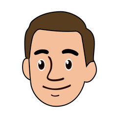 Cartoon White Man Head Simple Logo Design Icon Digital