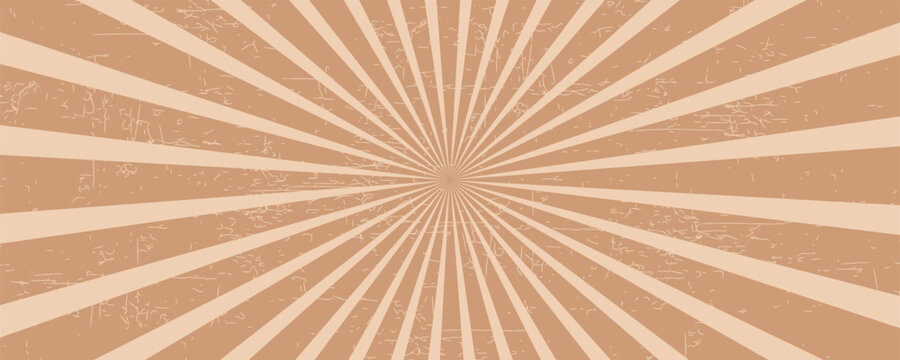 Caramel candy background. Pop art background. Twisted background. Ray brown pattern. Sunburst.