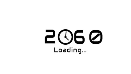 New year illustration with clock icon. Time management New year concept.