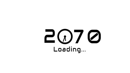 New year illustration with clock icon. Time management New year concept.