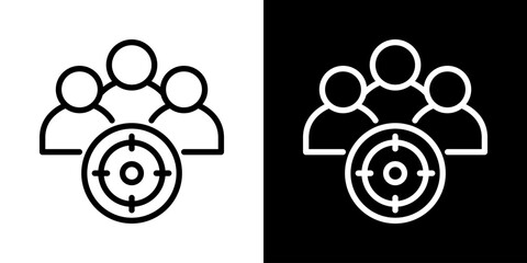 Target Audience Icon Of Line Black And White Style 