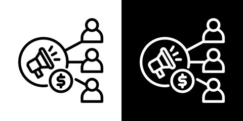Affiliate Marketing Icon Of Line Black And White Style 