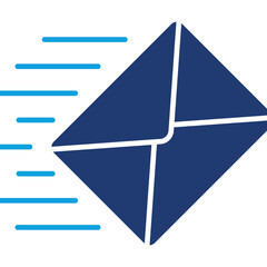 Message Queue Flat Blue Icon