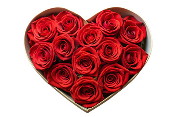 Heart- Shaped Box Filled with Red Roses flowers