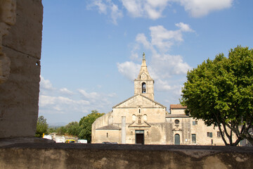 View of the Catholic Church of Notre-Dame-de-la-Major in Arles from the  amphitheater in Arles  Provence-Alpes-C&ocirc;te d'Azur France 