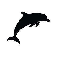 Fototapeta premium Dolphin Icon – Marine Animal Vector Silhouette