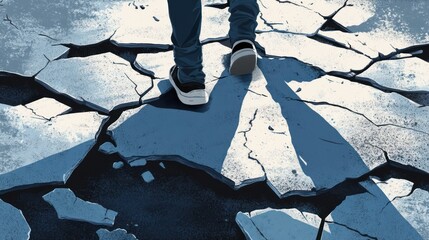 navigating uncertain terrain: a visual metaphor for facing challenges with determination and forward-thinking vision in unpredictable situations