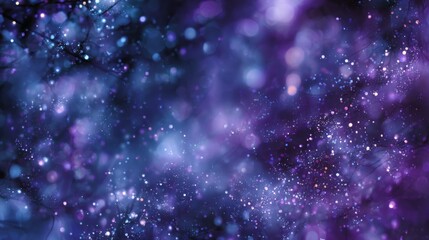 Fototapeta premium A Mesmerizing Blend of Blue and Purple Hues Enhanced by Sparkling Light Particles Creating a Dreamlike Cosmic Atmosphere