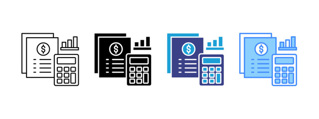 Budget icon set multiple style collection