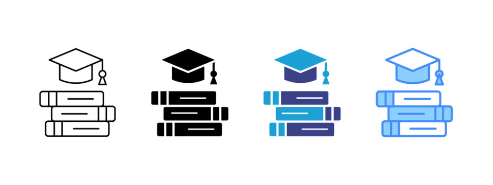Education icon set multiple style collection