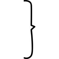 A Thin Black Outline Of A Bracket Symbol On A White Background