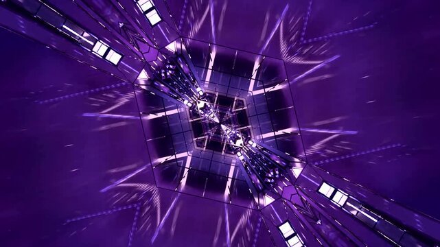 Vibrant tunnel video loop featuring dynamic lights and geometric patterns for an immersive experience
